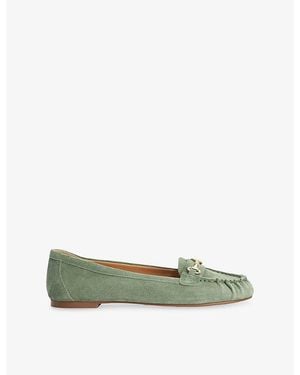 Dune Guno Snaffle Suede Loafers - Green