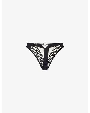 LIVY Jazz Embroidered Stretch-Woven Briefs - Black