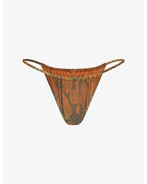 Skims Signature Swim String Bikini Bottoms - White