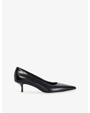 Dune Amira Leather Heeled Courts - Black
