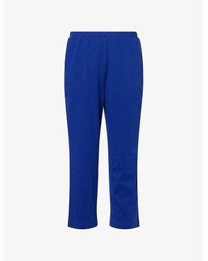 Skin Carlyn Cropped Cotton-Jersey Pyjama Trousers - Blue