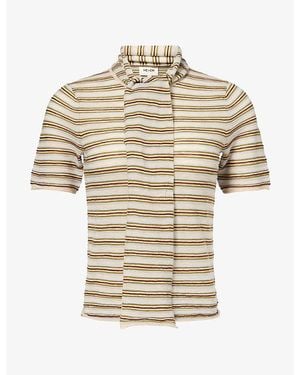 ME+EM Barely There Striped Merino-Wool And Cashmere Top - Natural