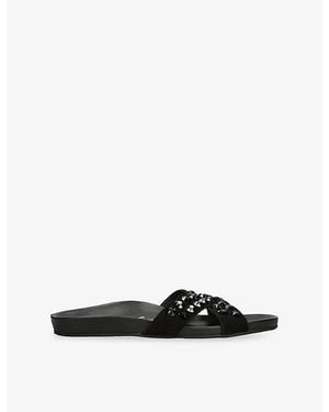 Pedro Garcia Analis Suede Slides - Black