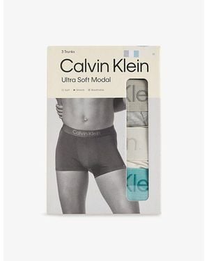 Calvin Klein Icon Pack-Of-Three Stretch-Cotton Briefs - Grey