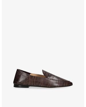 Dear Frances Gio Croc-Effect Leather Loafers - Brown
