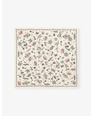 Zadig & Voltaire Kerry Tattoo-Print Woven Scarf - Natural