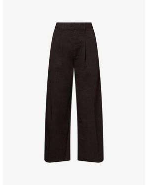 Citizens of Humanity Velha Cotton And Linen Blend Trousers - Black