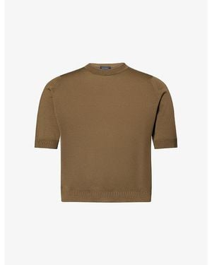 John Smedley X Bill Nighy Short-Sleeve Merino Wool Top - Green