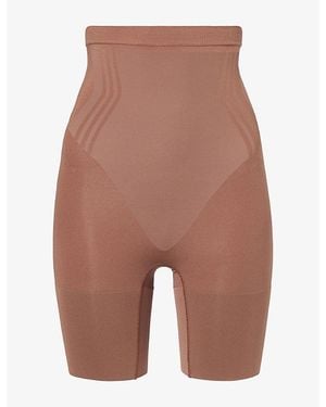 Spanx Sculpt Gofigure High-Waist Mid-Thigh Shorts - Brown