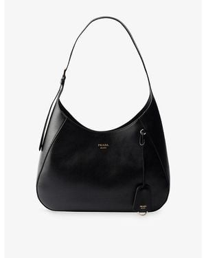 Prada Boogie Large Leather Hobo Bag - Black