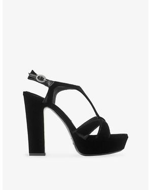 Jimmy Choo Kesia 120 Velvet Platform Sandals - Black