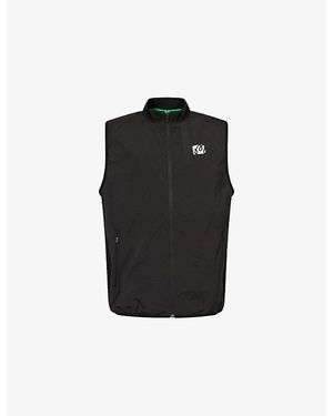 Malbon Brand-Print Padded Shell Gilet - Black