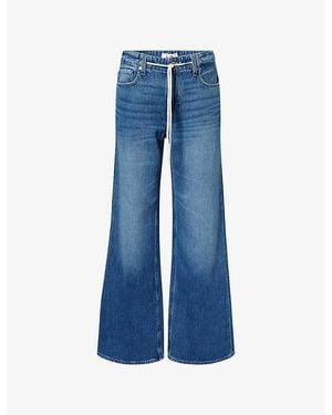 PAIGE Zoey Wide-Leg Cotton-Blend Denim Jeans - Blue