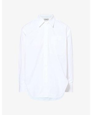 Anine Bing Scott Patch-Pocket Cotton Shirt - White