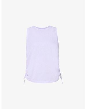Sweaty Betty Soft Flow Studio Side-Ruched Stretch-Woven Tank Top - Purple