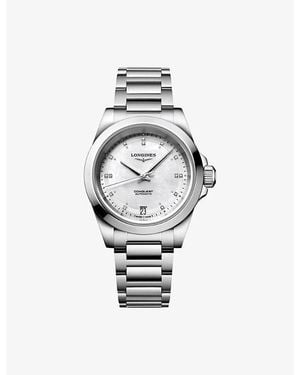 Longines L3.430.4.87.6 Conquest Stainless-Steel And 0.035Ct Diamond Automatic Watch - Metallic