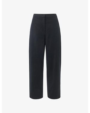 Whistles Tapered-Leg High-Rise Stretch-Cotton Pants - Blue
