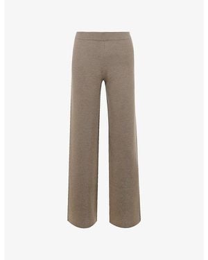 House Of Cb Avery Wide-Leg Knitted Trousers - Grey