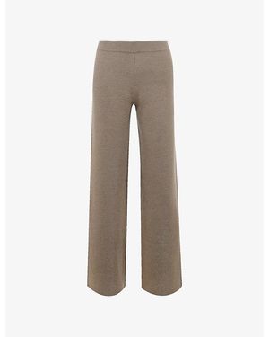 House Of Cb Avery Wide-Leg Knitted Trousers - Grey