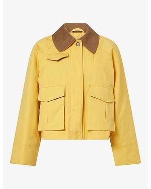 Skall Studio Gaby Corduroy-Collar Cotton Jacket - Yellow