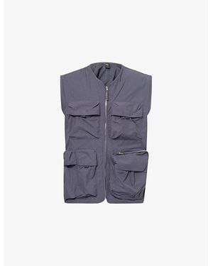Oakley Reserve Sleeveless Cotton Blend Utility Vest - Blue