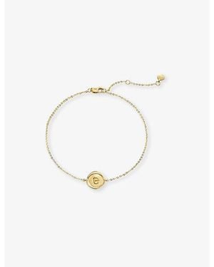 Monica Vinader Mini Initial E Stamp 14Ct- Bracelet - White