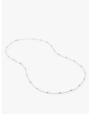 Monica Vinader Orbit Fine Oval Station Sterling- Necklace - White