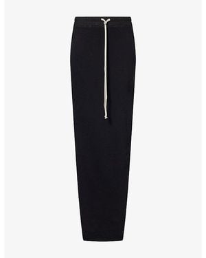 Rick Owens Pillar Draped Cotton Maxi Skirt - Blue