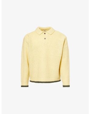 Obey Loreto Knitted Wool-Blend Polo Jumper - Yellow