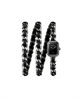 CHANEL H7023 Première Iconic Steel And Leather High-Precision Quartz Movement Watch - Black