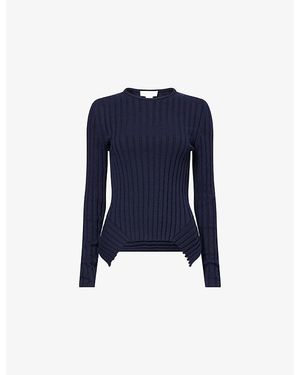 Stella McCartney Textured Cotton Knit Top - Blue