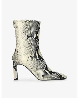 TOTEME Snake-Print Leather Heeled Ankle Boots - Multicolor