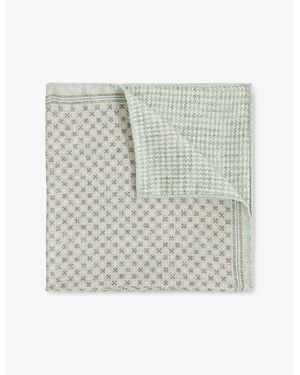 Reiss Giulio Small Medallion-Print Silk Pocket Square - Multicolor