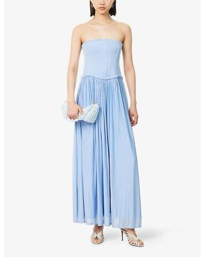 simkhai adalys strapless jersey dress SIMKHAI Women's Adalys Bustier Dress in Tidepool, Size 12