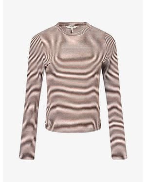 ME+EM Striped Cotton T-Shirt - Pink