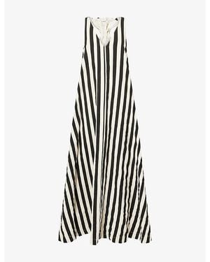 4th & Reckless Valeria Stripe Trapeze Cotton Maxi Dress - Black