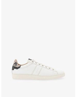 AllSaints Leon Leather Low-Top Trainers - White