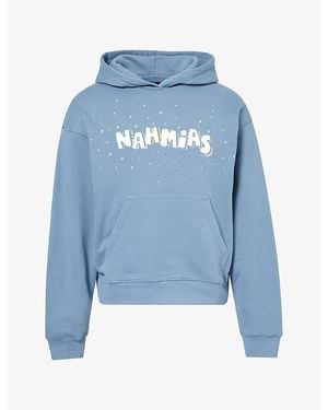 NAHMIAS Flower Trip Printed Cotton Hoody - Blue