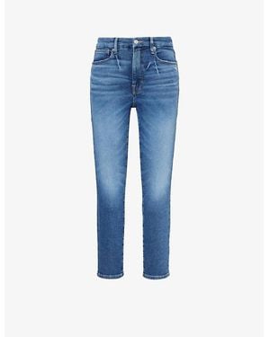 GOOD AMERICAN Good Waist Slim-Leg High-Rise Stretch-Denim Jeans - Blue