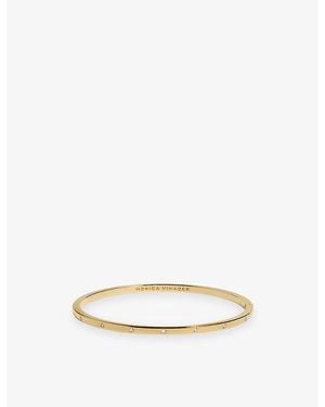 Monica Vinader Essential Station 18Ct Vermeil Plated Sterling And Lab-Grown Diamond Bangle - Natural