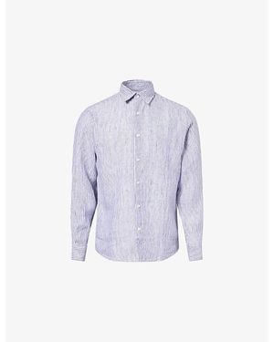 Sunspel Long-Sleeve Linen Shirt - Blue