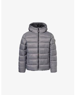 Trapstar Brand-Patch Padded Shell Jacket - Grey