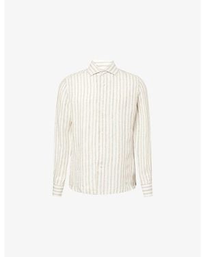 Corneliani Camp Short-Sleeve Linen Shirt - White
