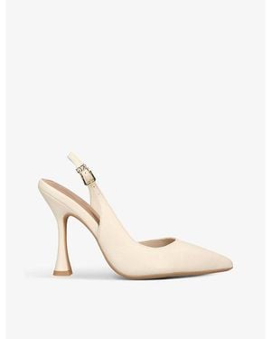 KG by Kurt Geiger Aria Pointed-Toe Sling-Back Leather Courts - White