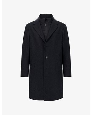 BOGGI Gilet Regular-Fit Wool-Blend Coat - Blue
