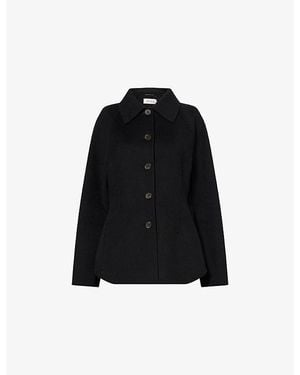 RÓHE Frames Sculptural Double-Faced Wool Jacket - Black