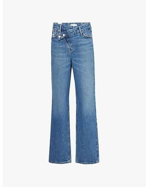 GOOD AMERICAN Good 90S Asymmetric-Waistband Denim Jeans - Blue