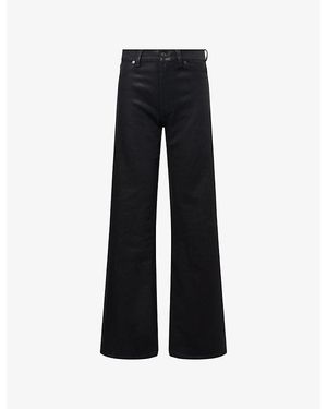 7 For All Mankind Lotta Wide-Leg Stretch-Denim Jeans - Black