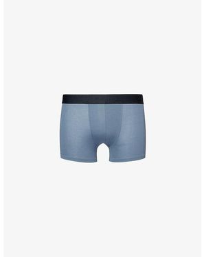 Zimmerli of Switzerland Slate Pureness Logo-Waistband Stretch-Modal Boxers - Blue