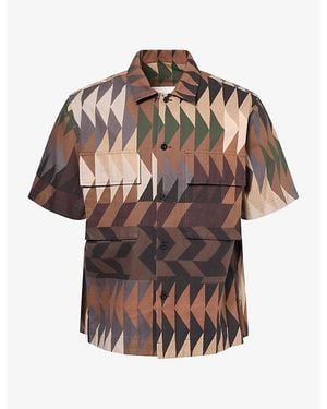 Sacai X A.P.C Quilts Cotton Shirt - Brown